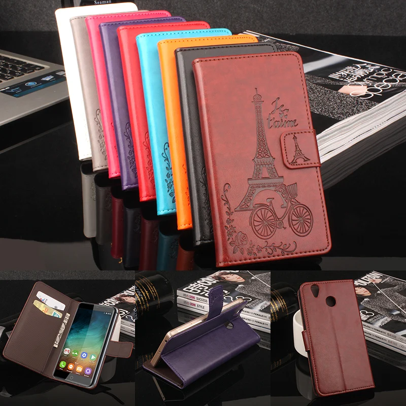 

HongBaiwei Luxury Leather Case for Oukitel K7000 Flip Retro Wallet Phone Cases Cover with Stand Card Slot Eiffel Tower Pattern