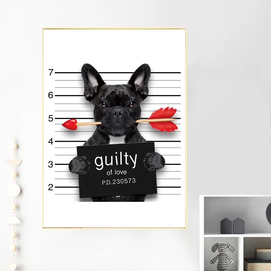 Cartoon-Funny-Dog-Guilty-Fashion-Arrow-Wall-Art-Canvas-Painting-Nordic-Posters-And-Prints-Wall-Pictures(2)
