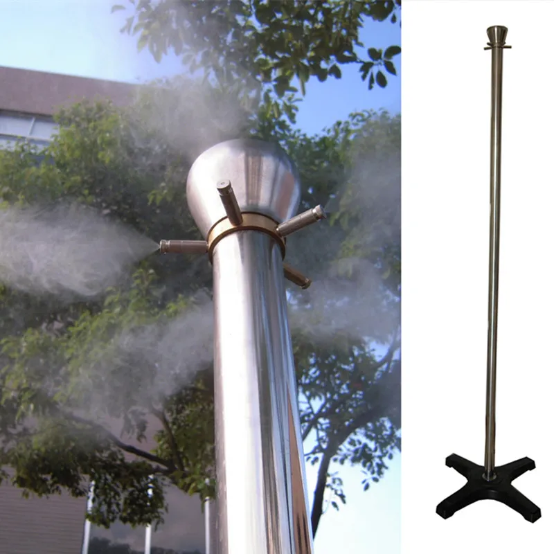 

A256 One set 2.2M length 304 stainless steel misting post cooling pole with 5pc mist nozzles and 2.5M 3/8 tubing for landscaping