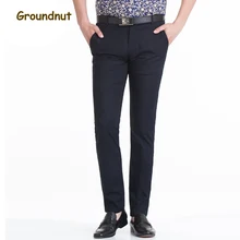 Фирменные брюки для костюма, мужские рабочие брюки, весенние и летние деловые повседневные Прямые классические брюки для мужчин размера плюс