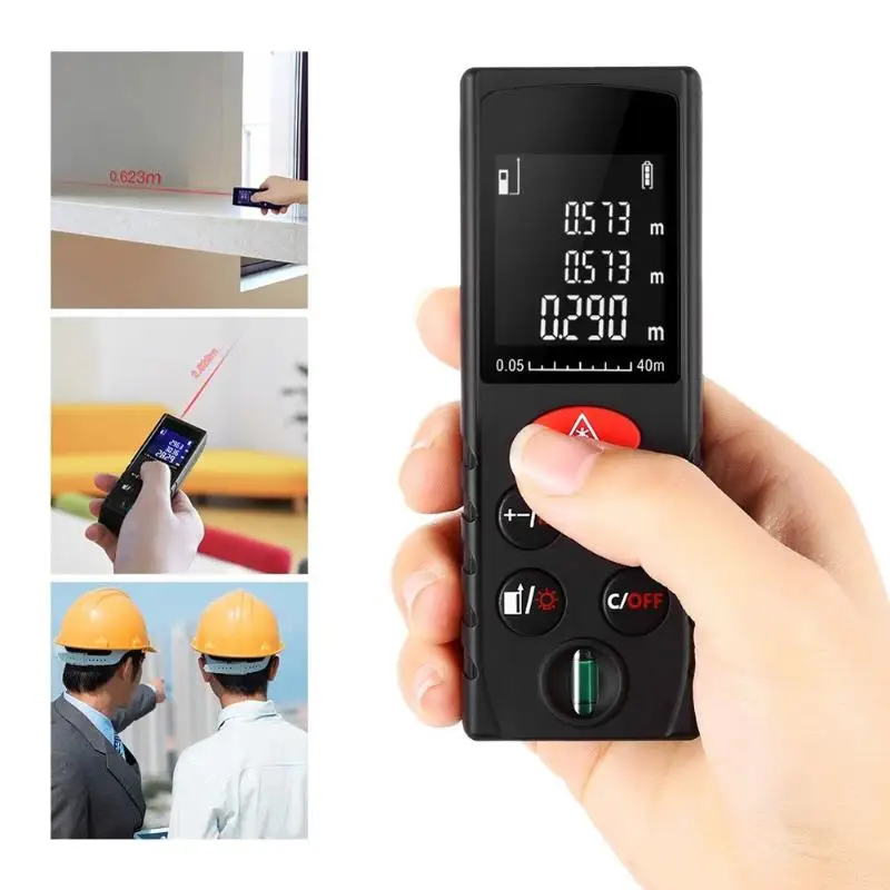 

60m Range Mini Handheld Digital Distance Meter Range Finder Laser Measure Tool Diastimeter Electric Optical Distance Tester