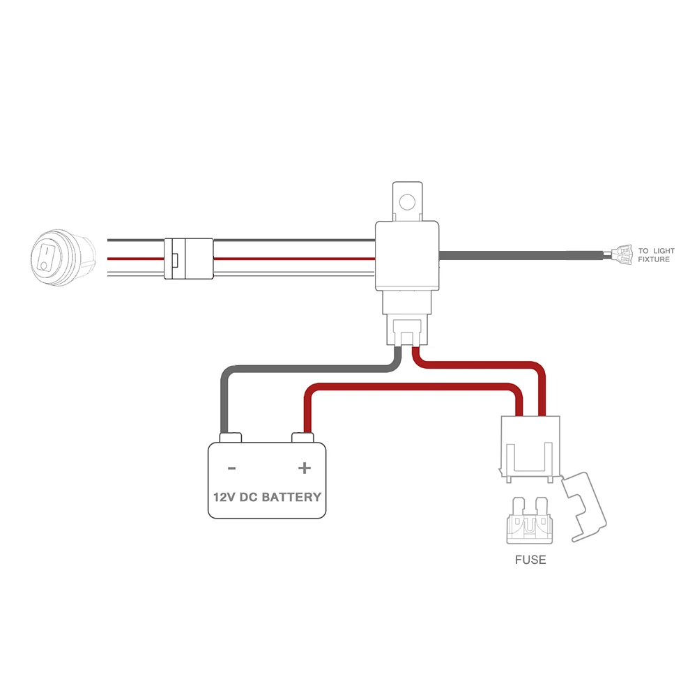 MICTUNING HD 300 Вт светодиодный свет бар жгут проводов предохранитель 40Amp реле ВКЛ-ВЫКЛ водонепроницаемый переключатель 1 свинец