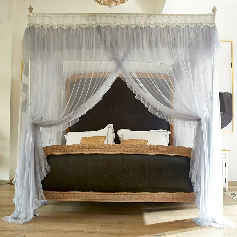 Bedding Canopy Mosquito Netting Retractable Frame Princess Queen King Size New Bedding Canopy Mosquito Netting Retractable Frame Princess Queen King Size New