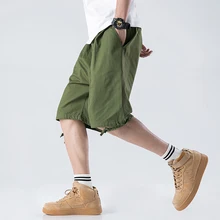 H. a. sueno Летний в японском стиле винтажные мужские Шорты high street solid брюки-карго для мужчин повседневная Шорты Перевозка груза падения