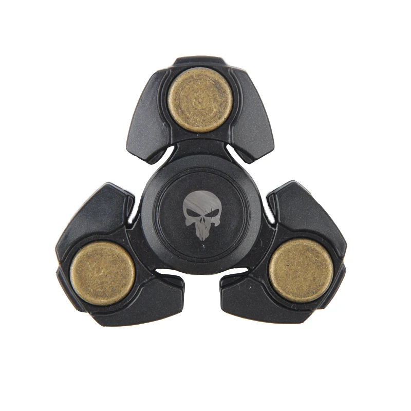 

2017 New Fidget Toy Skull Hand Spinner Plastic Finger Stress Spinner Tri-spinner Bearing EDC Captain