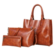 Горячая Распродажа, 3 шт., женская сумка из искусственной кожи, высокое качество, повседневные женские сумки, Большая вместительная композитная сумка, большие женские сумки через плечо