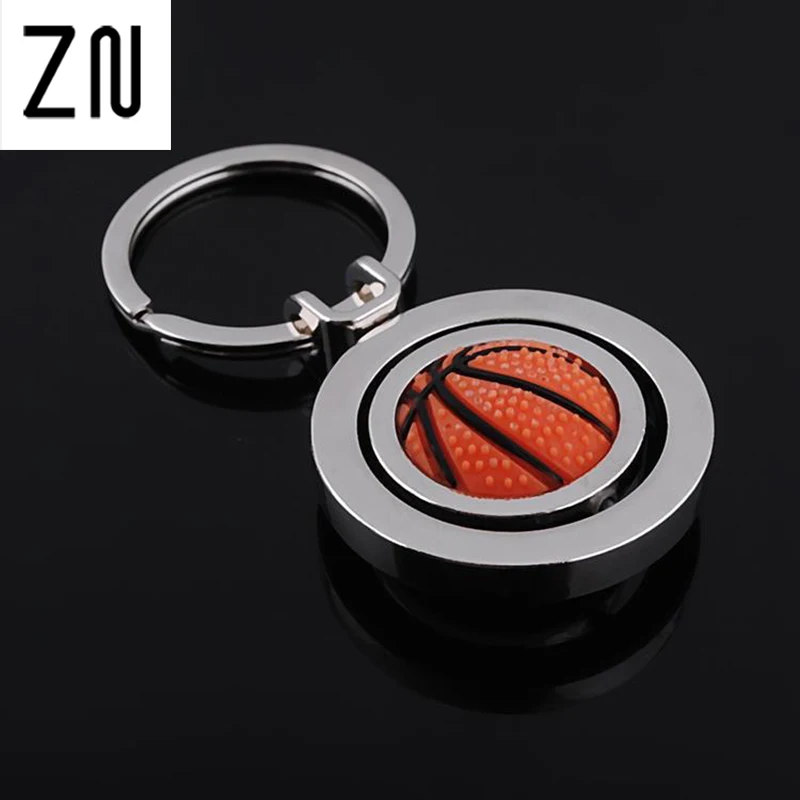 

Keyring Keychain Rotating Basketball Key Chain Ring Key Fob Ball
