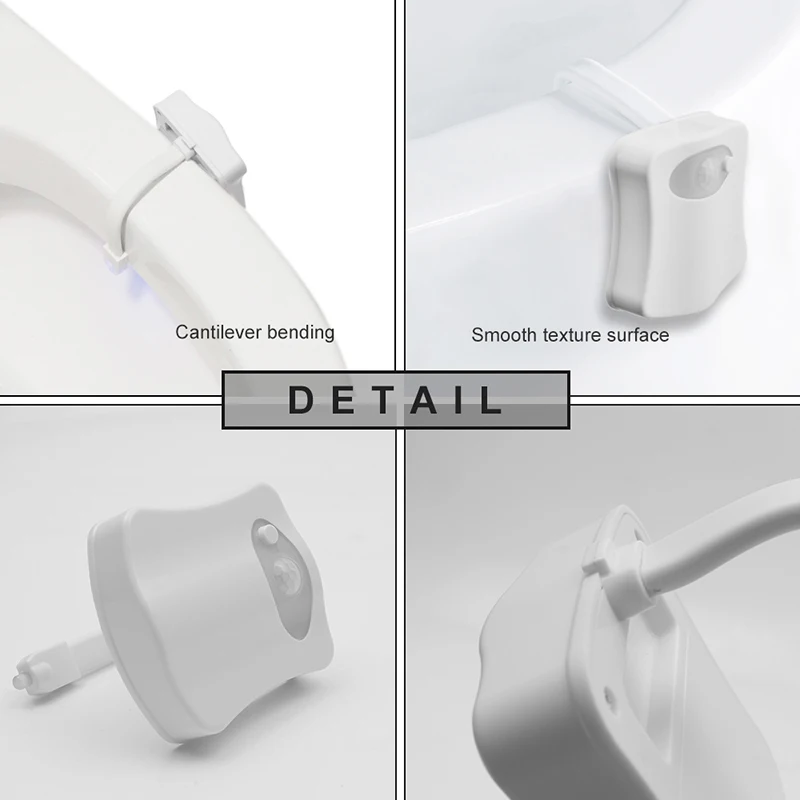 Luzes da Noite banheiro rgb 8 cor nocturna Application 1 : Led Toilet Light
