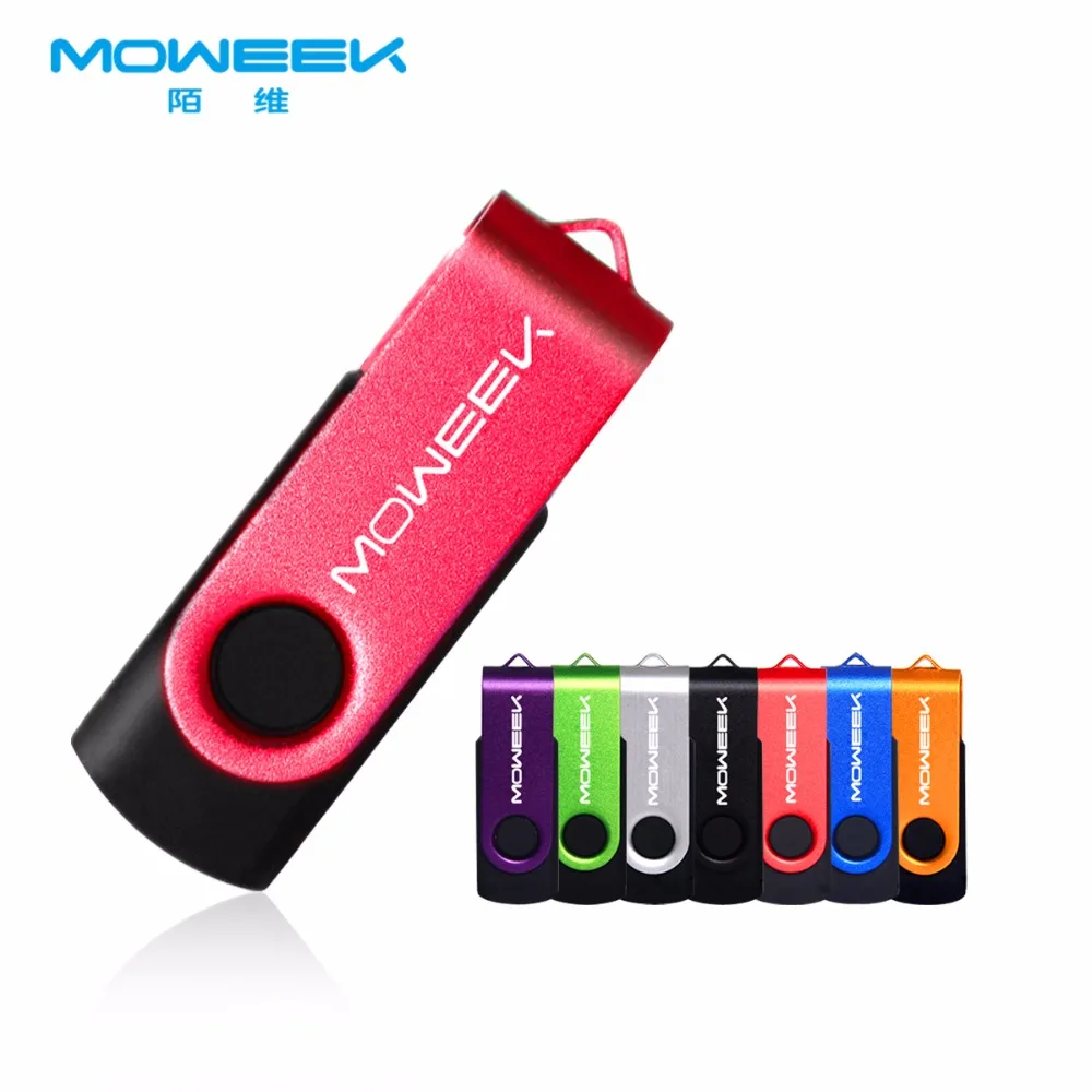 

Moweek Metal USB Flash Drive Real Capacity 4g 8g 16g 32g 64g Pen Drive High Quality cle usb memory stick Rotating U disk as gift