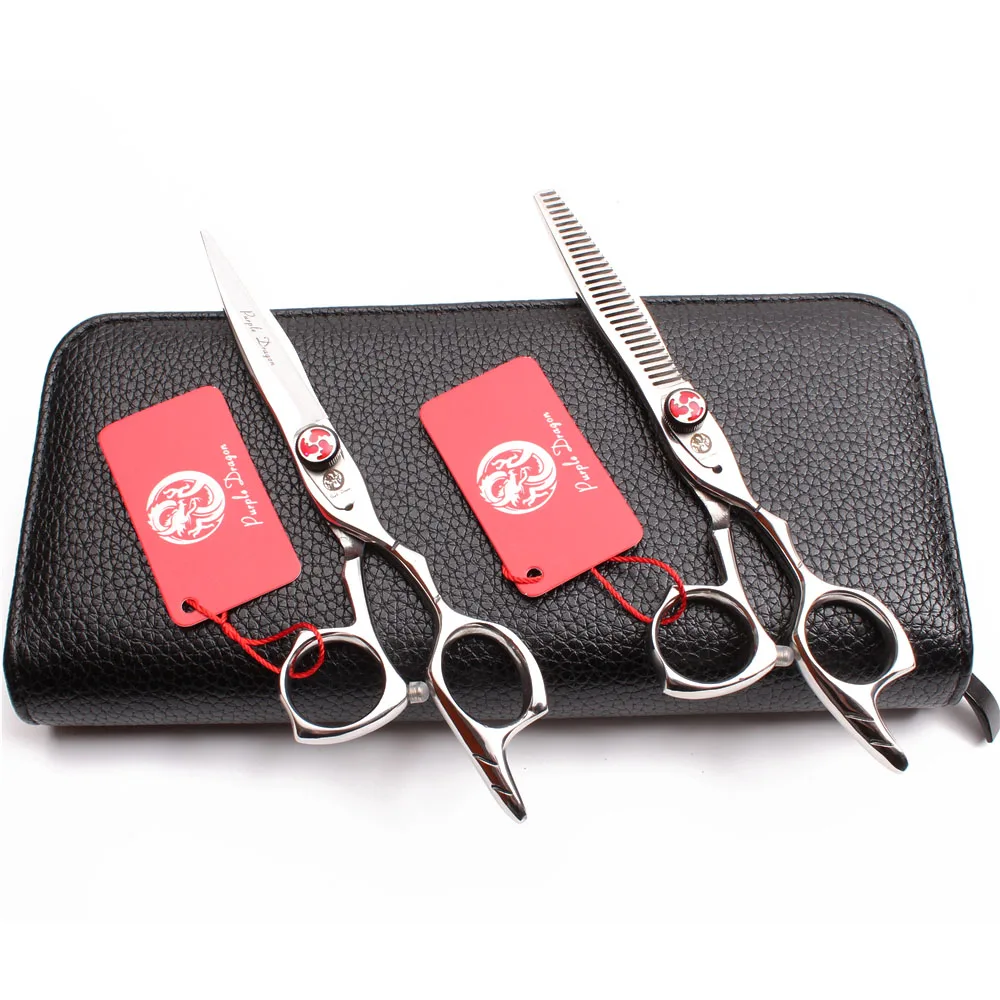 

Z9017 5.5" 16cm Shiny 440C Purple Dragon Professional Hairdressing Scissors Cutting Shears Thinning Scissors Salon Hair Scissors