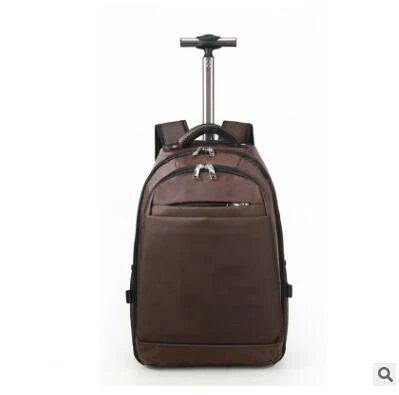 Мужской нейлоновый рюкзак на колесиках для путешествий, сумки для путешествий, сумки на колесиках, женские рюкзаки на колесиках, деловой багаж, чемодан на колесиках - Цвет: Coffee 20  Inch