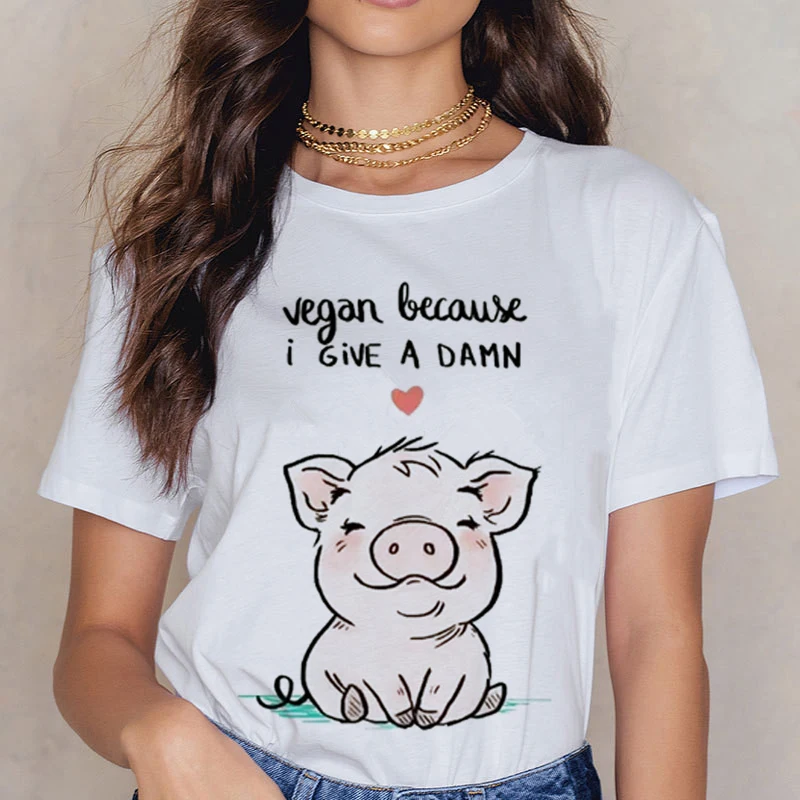 Vegan, забавная футболка с рисунком, женская, 90 s, корейский стиль, графическая футболка, милая, маленькая, свежая, футболка для девочек, Harajuku, Ullzang, топы, футболки для женщин - Цвет: 3191