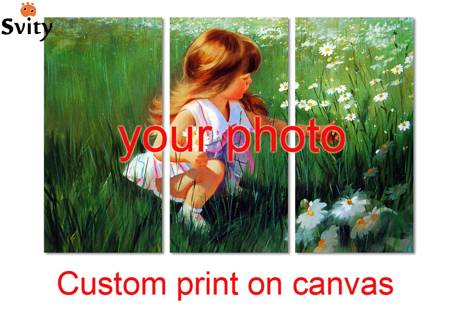 3 pieces/set Your Picture Family friends or Baby Photo Favorite Image Custom Print on Canvas Painting Home Decorate | Дом и сад