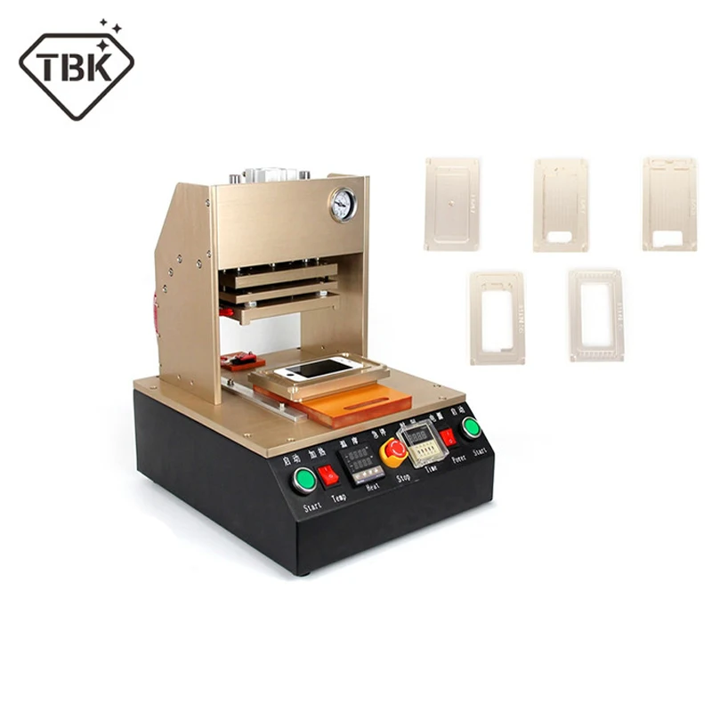 

TBK-558A Built-in Air Compressor Bracket Pressure Frame Laminating Machine Automatic LCD Bezel Laminator with 5 Moulds