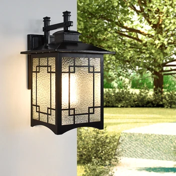 

LED Wall Lamp Outdoor IP65 Porch Sconce Lighting Fixtures Black E27 Bulb for Garage House courtyard Outside Modern Wall Lights