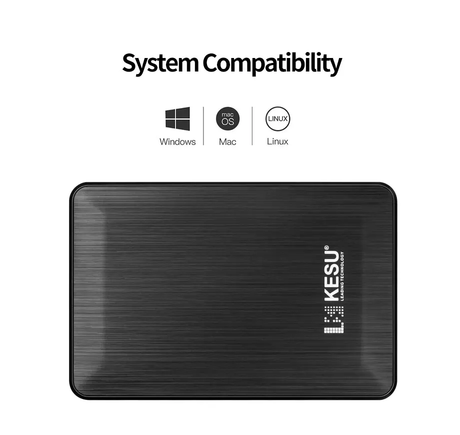 Kesu 1 ТБ usb 3,0 2," внешний жесткий диск 2 ТБ 500G высокий диско внешний HDD usb оригинальное запоминающее устройство usb накопитель 120GB 320G