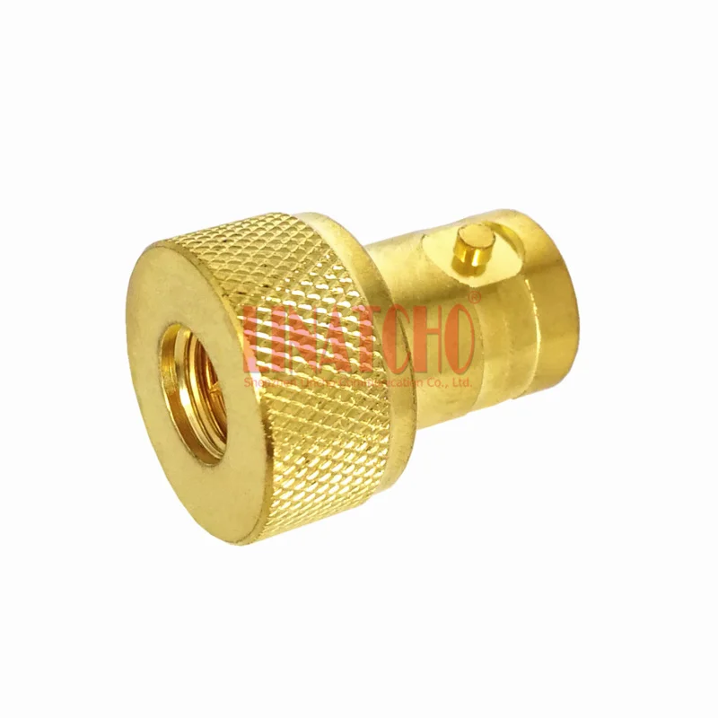 

free shipping 10 pcs sales rf golden color two way radio walkie talkie antenna brass bnc male to sma male connector
