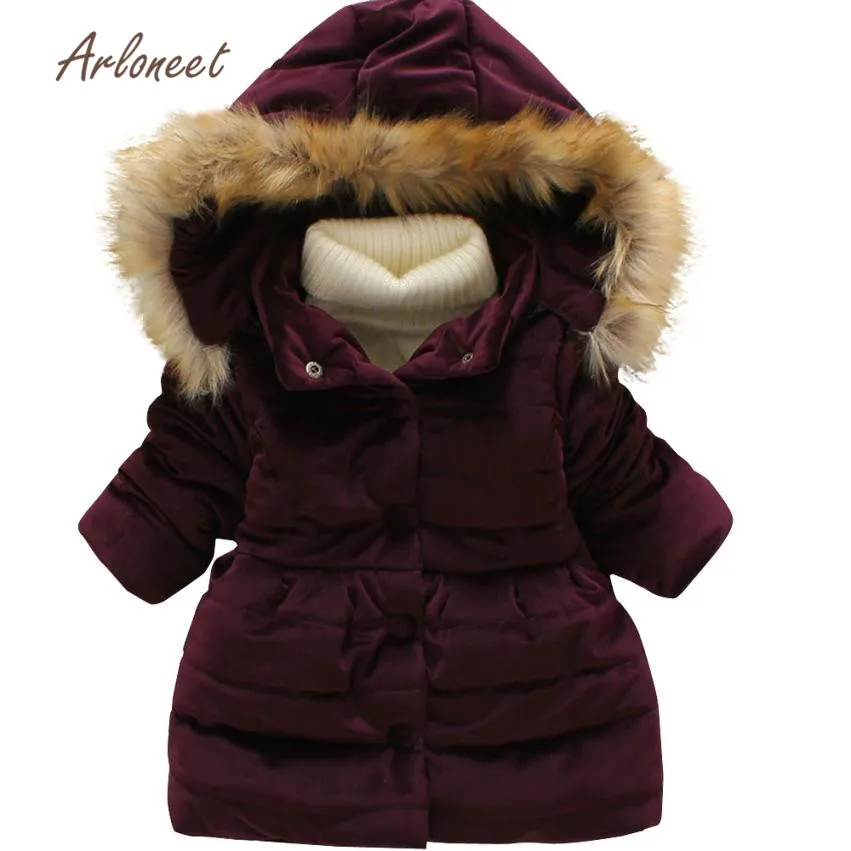 

2017 new fashion Baby Toddler Girls Autumn Winter Hooded Coat Cloak Jacket Thick Warm Clothes nov7