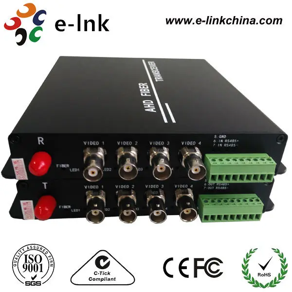 

4 port AHD Video over Fiber Convertor Single Mode Single FIber 20KM
