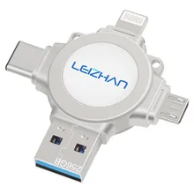 Флэш-накопитель 4 в 1 для телефонов iPhone, ipad, Android, type-C, 128 ГБ, 64 ГБ, 32 ГБ, 16 ГБ, USB C, фото-накопитель, USB 3,0, флеш-накопитель OTG