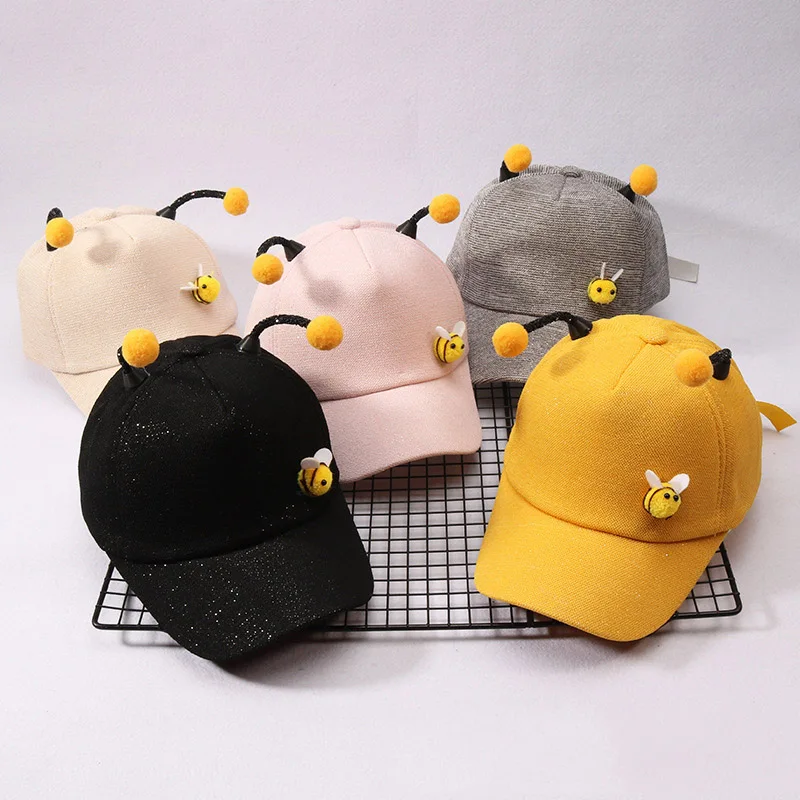 Весенняя детская бейсбольная шапка для маленьких мальчиков и девочек 3D Маленькая Пчелка Регулируемый задник кепки Дети хип хоп солнцезащитная Кепка