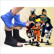 00 Top Naruto Konoha Ninja Village Negro Azul Zapatos Sandalias Botas Trajes de Cosplay Regalo