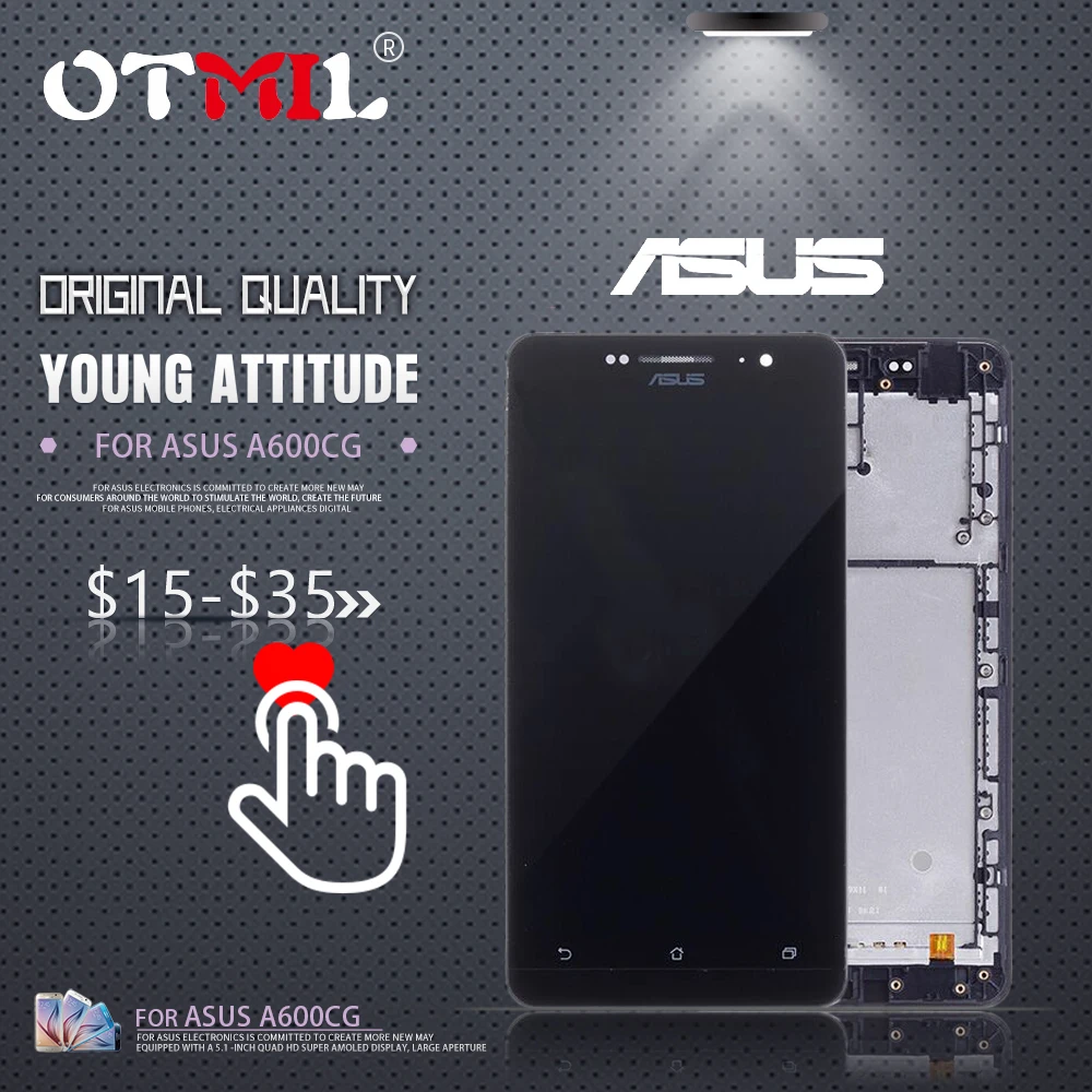 

OTMIL 6.0"Original Display For ASUS ZenFone 6 LCD Touch Screen with Frame Digitizer For Zenfone 6 A600CG A601CG T00G #1