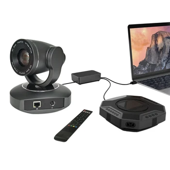 

All-In-One HD Video and Audio Conferencing System 1080p 10x Optical Zoom PTZ Mini USB Camera and Speakerphone