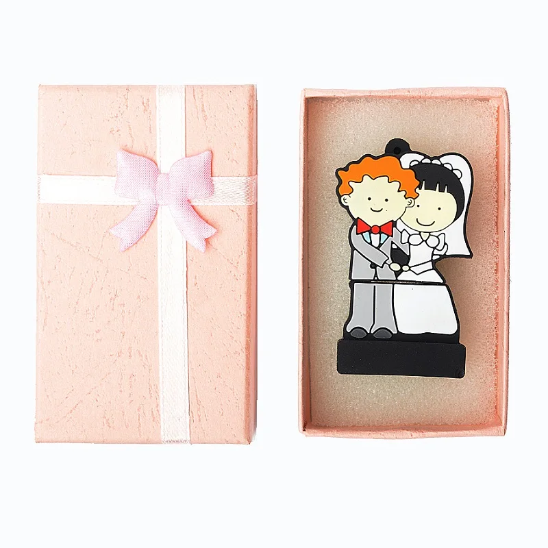 

Waysta Wedding usb flash drive 8gb 16gb 32gb Pendrive 64GB Couples bride USB 3.0 Memory stick with Free gift box (Custom LOGO)