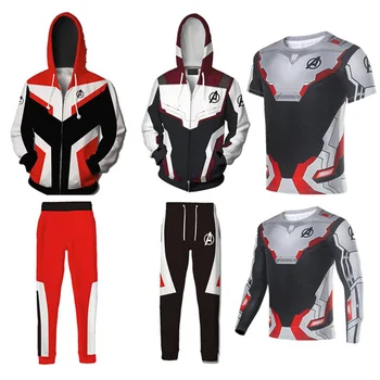 

Movie Avengers Endgame Quantum Realm Sweatshirt Jacket Advanced Tech Hoodie Cosplay Costumes superhero Iron Man Hoodies Pants