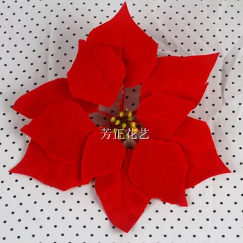 

Christmas flower poinsettia big flower /19cm Artificial flowers christmas decoration props Christmas Tree Decoration 6pcs/lot