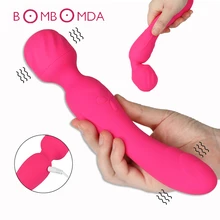 Sex Shop Heating Dildo AV Vibrator For Women Rotate Head Magic Wand G-spot Stimulator Vagina Tight Orgasm Double Head Vibrator