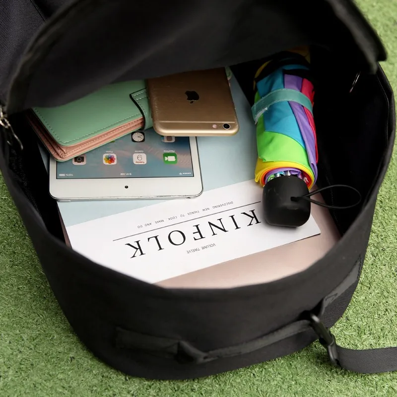 Moon Wood Men's Black Backpack Embroidery Moon Cross Backpack School Bags For Teenagers Girls Boys Students Travel Bag