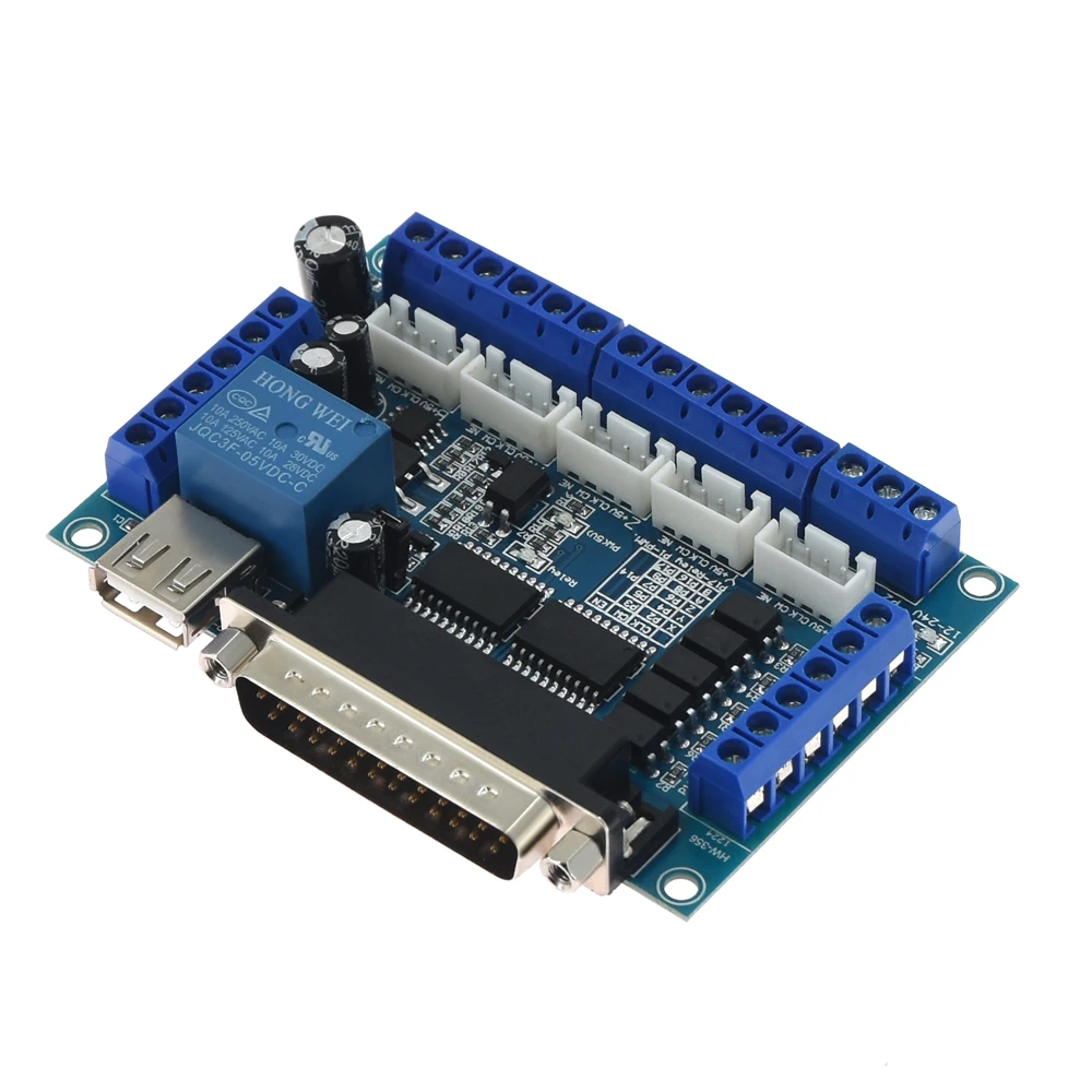 5 осевая CNC плата с USB кабелем для драйвера шагового двигателя MACH3 параллельное