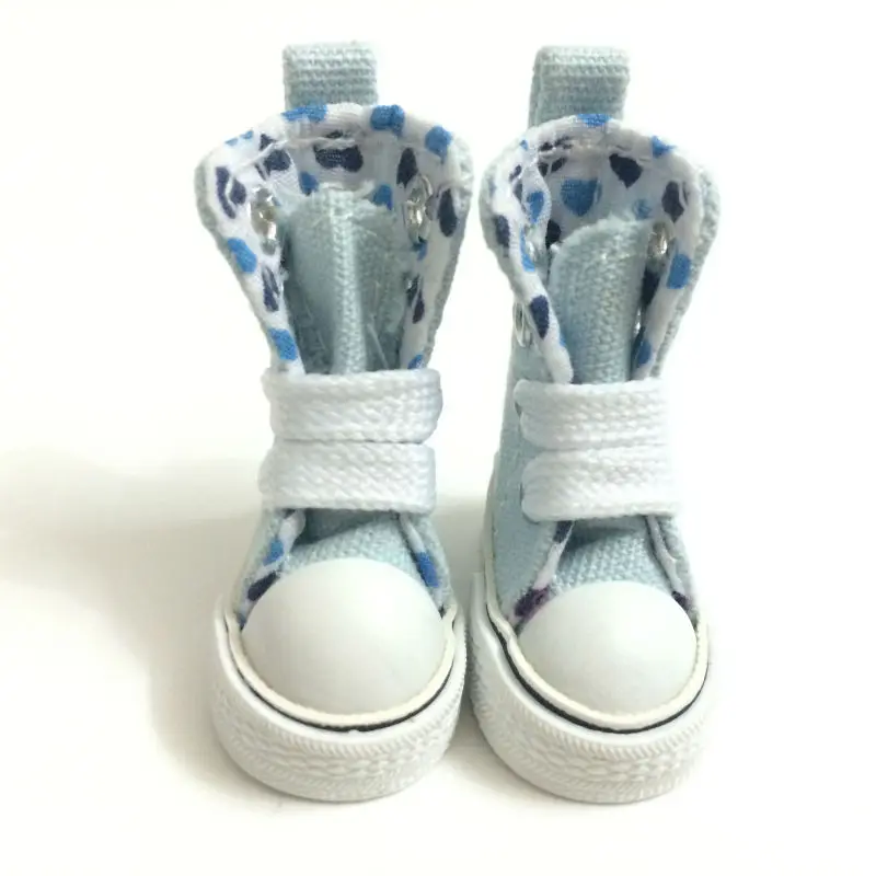BEIOUFENG 3,5 см кукольная обувь, кроссовки, обувь для куклы Blythe, разные цвета, парусиновая спортивная обувь, тапочки, ботинки для куклы BJD 1/8 - Цвет: blue