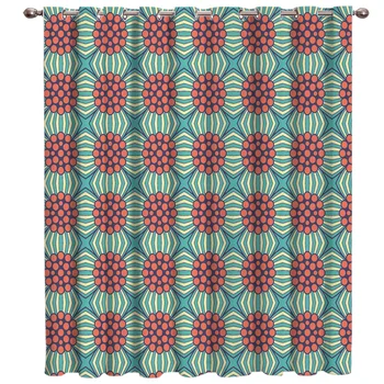 

Circular Retro Ethnic Pattern Room Curtains Large Window Window Curtains Dark Curtain Lights Decor Outdoor Decor Kids Window