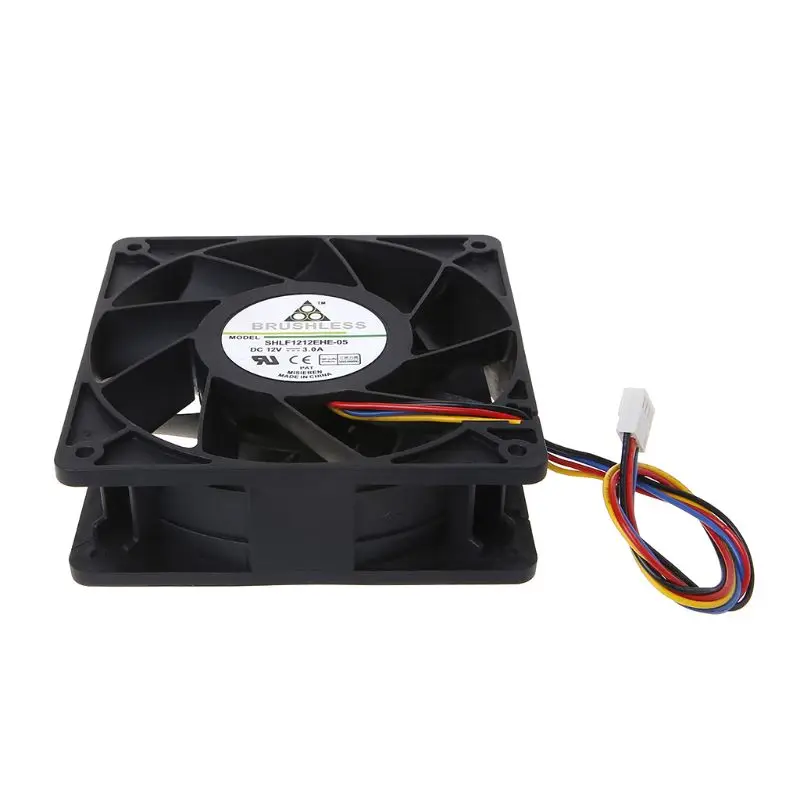 7000RPM Miner Cooling Fan 12038 12V 3A Dual Ball Bearing Brushless 4-Wire PWM Temperature Control Radiator Air Cooler