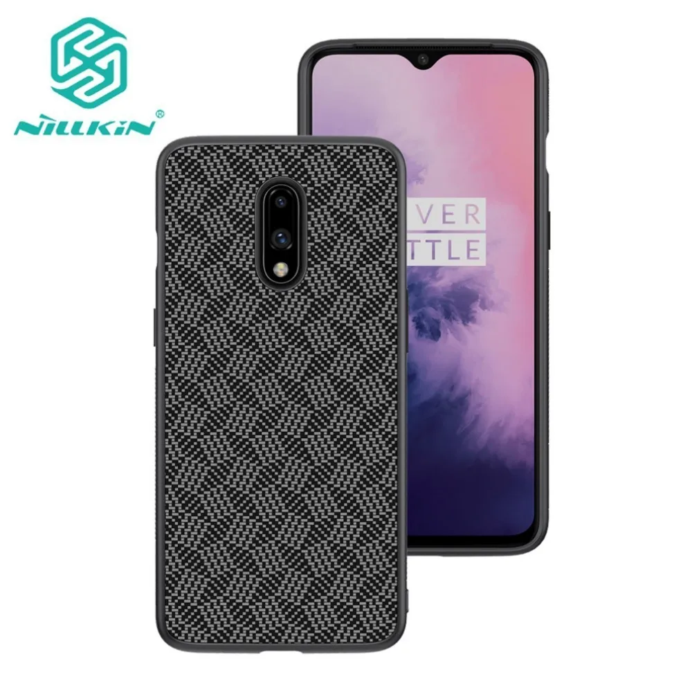 

For OnePlus 7 Back Cover Case NILLKIN Plaid Synthetic Fiber Phone Cover Bumper Case For OnePlus 7 Pro