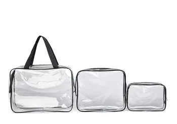 

Unisex Cosmetic Bag New Portable Clear Transparent pochette maquillage makeup pouch trousse de maquillage sac travel makeup bag