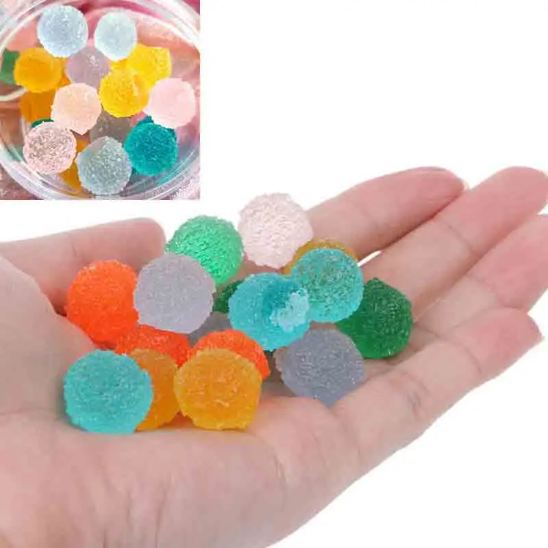 18 pièces Simulation boule de sucre boue remplissage Slime perles bricolage Slime accessoires pour mousse Slime duveteux argile décoration (lot de 18)