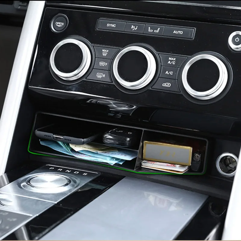 

For Land Rover Discovery 5 LR5 2017 Car-Styling Plastic Central Console Multifunction Storage Box Phone Tray Accessory