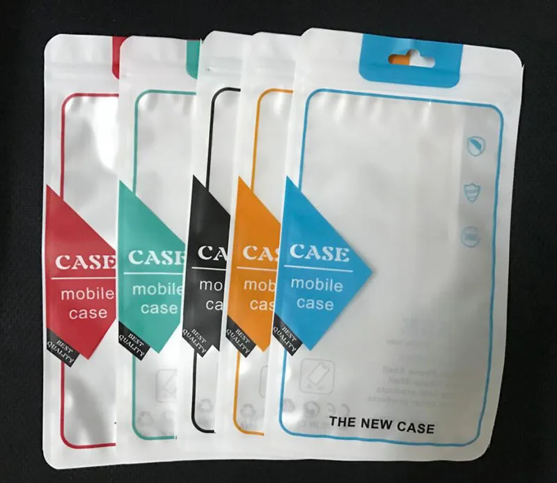12*21cm Plastic Zip Lock Cell Phone Case Event Bags With Hang Hole For