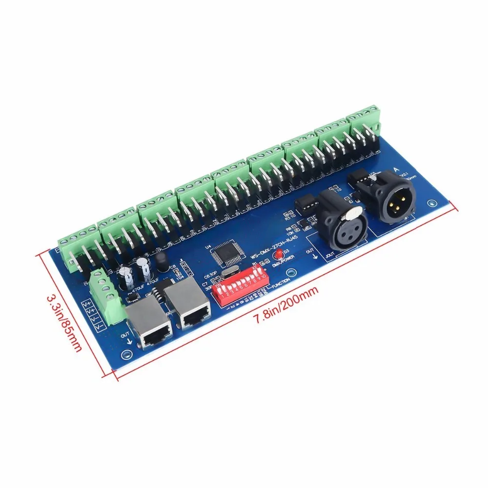 WIXURE 27 канал DMX512 РЛ декодер RJ45 27CH 3A/CH 81A диммер СВЕТОДИОДНЫЙ Драйвер контроллер для