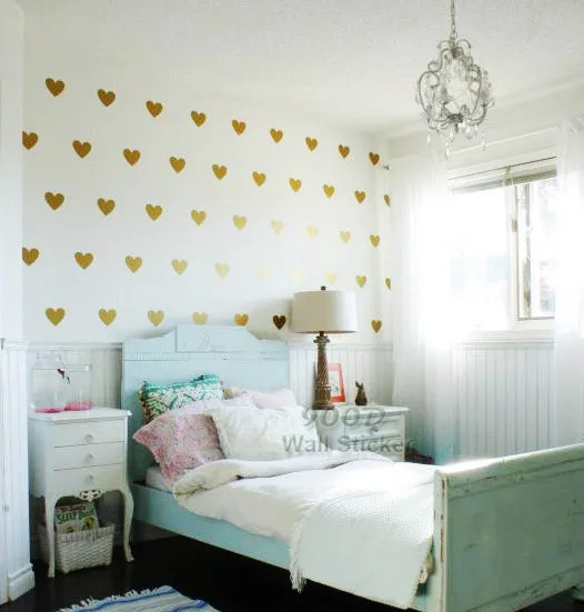 aliexpress : buy gold hearts wall sticker, removable home