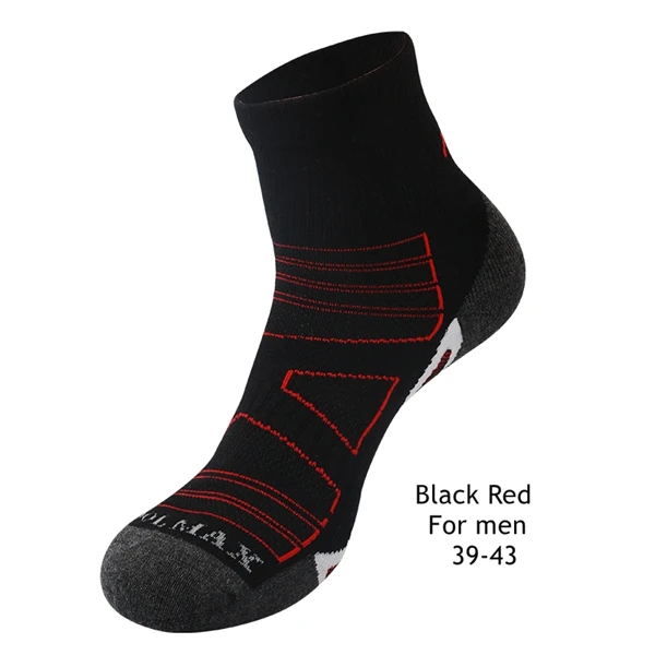 SANTO, женские и мужские быстросохнущие носки для бега, профессиональные носки для марафона, велоспорта, пешего туризма, треккинга - Цвет: Black Red 39-43