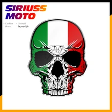 3D Мотоцикл Череп на бак наклейка s Италия флаг наклейка на шлем наклейки чехол для Aprilia KTM Ducati Yamaha AVG Акула Vespa наклейки