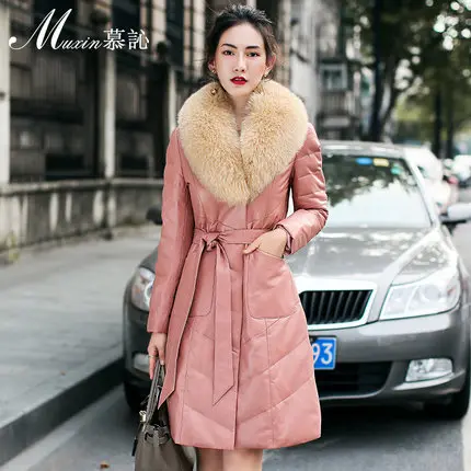 Cheap 2016 new hot winter Thicken Warm woman Down jacket Coats Parkas Sheep leather fox Fur collar long plus size 3XXXL luxurious Pink