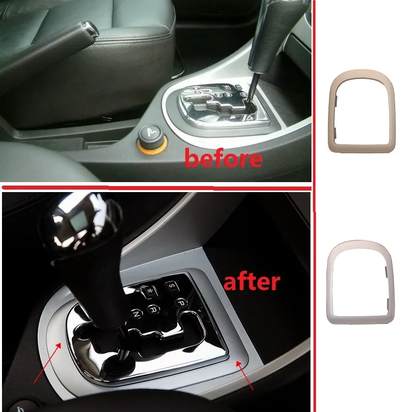 

Chrome Gear Shift Knob Panel Sticker Automatic Transmission Table Cover Interior Trim Panel Decorative Frame For Peugeot 307