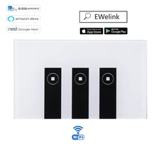 Ewelink приложение US 3 банды настенный сенсорный Wifi переключатель умный дом свет беспроводной переключатель дистанционное управление работает с Alexa