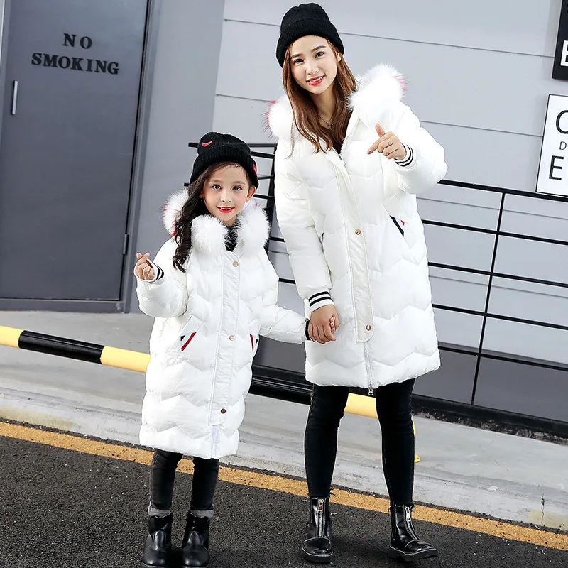 Mother Daughter Dresses Hooded Cotton 